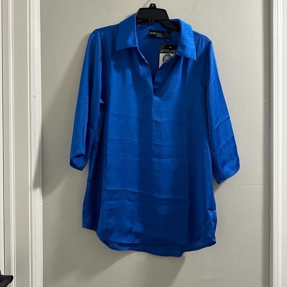 Attitudes by Renee blue blouse size US 4 - Picture 1 of 5